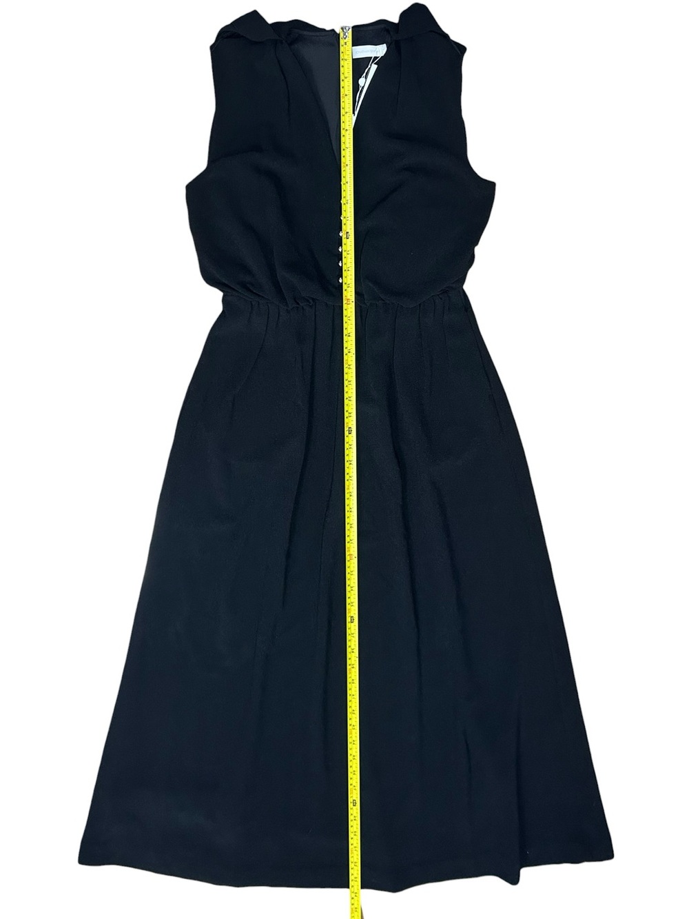 Jonathan Simkhai Sz 8 Dress Maxi Midi Black Jodie V-neck Cape Luxury Designer。 - Picture 10 of 10